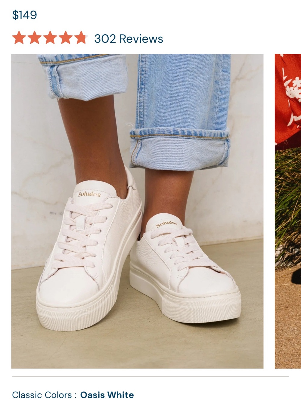 Soludos Oasis White Platform Lace-Up Sneakers